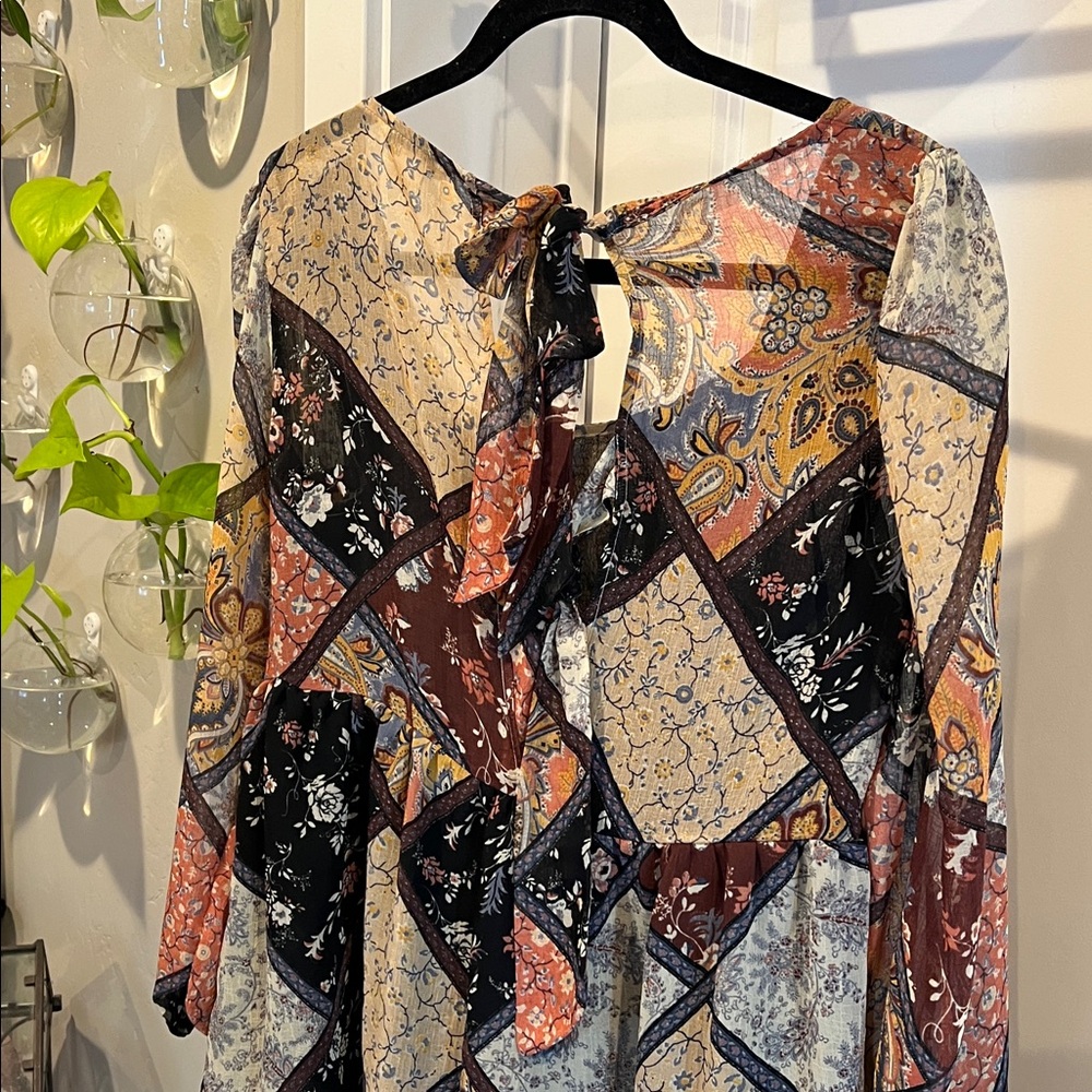 American Eagle Outfitters Multicolor Patchwork Blouse - Picture 4 of 6